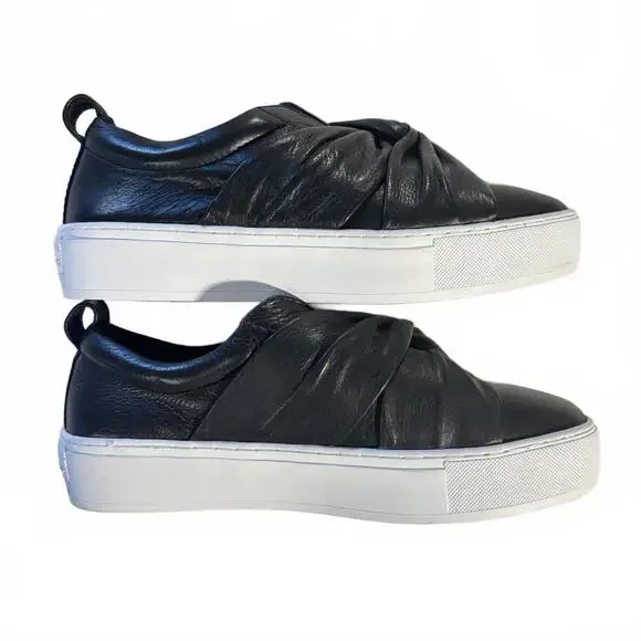 Rebecca Minkoff‎ Nicole Leather Knotted Platform Sneakers Black Women's Size 6 - Picture 7 of 9